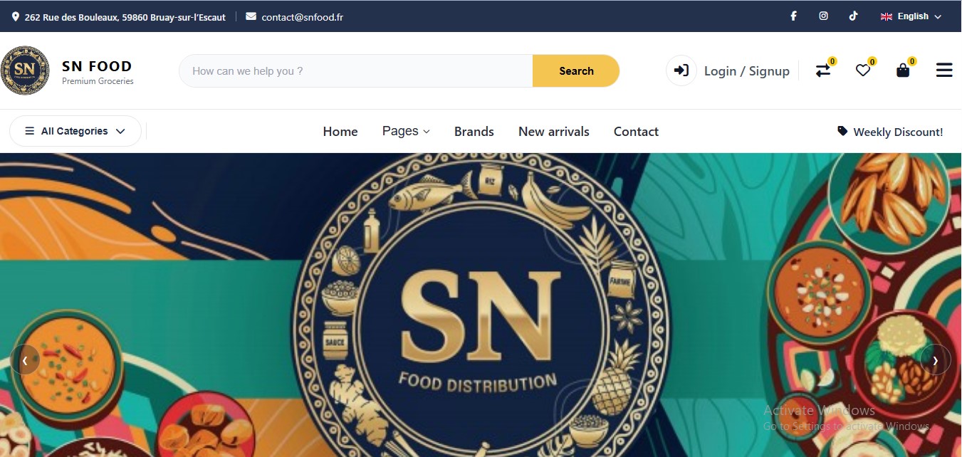 SN-Foods grocery store website project
